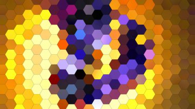 Altıgen mozaik desenli 4K soyut geometrik arkaplan.