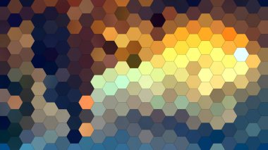 Altıgen mozaik desenli 4K soyut geometrik arkaplan.