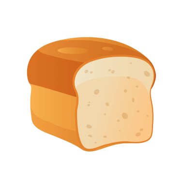 Beyaz arkaplanda izole edilmiş fırın ürünü ekmekle vektör karikatür çizimi.
