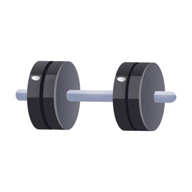 Siyah metal spor dambılları beyaz arka planda izole edilmiş. Kuvvet egzersizi
