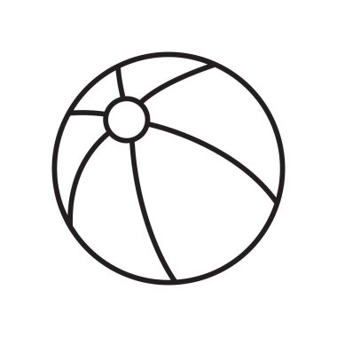 Beyaz arkaplanda şişirilebilir yüzme topu olan vektör satırı simgesi.