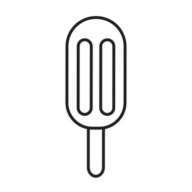 Beyaz arkaplanda izole edilmiş dondurma çubuklu vektör satırı simgesi.