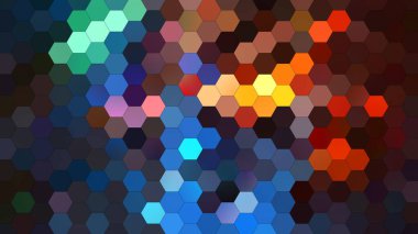 Altıgen mozaik desenli 4K soyut geometrik arkaplan.