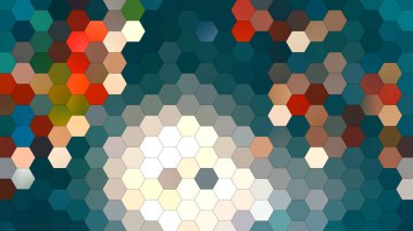 Altıgen mozaik desenli 4K soyut geometrik arkaplan.