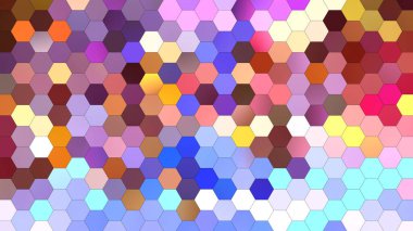 Altıgen mozaik desenli 4K soyut geometrik arkaplan.