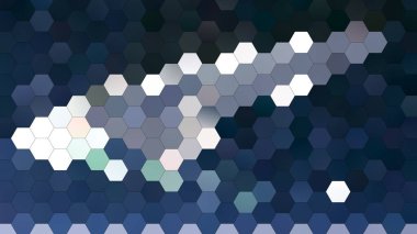 Altıgen mozaik desenli 4K soyut geometrik arkaplan.