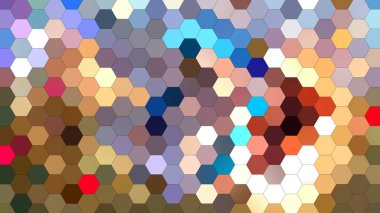 Altıgen mozaik desenli 4K soyut geometrik arkaplan.