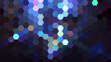 Altıgen mozaik desenli 4K soyut geometrik arkaplan.