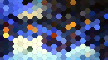 Altıgen mozaik desenli 4K soyut geometrik arkaplan.