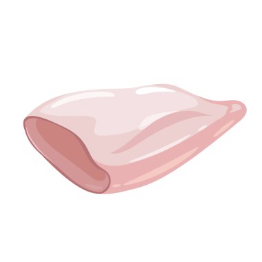 Beyaz arkaplanda izole edilmiş vektör kalamar fileto prim deniz ürünleri tasviri.