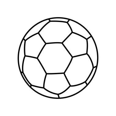 Beyaz arkaplanda izole edilmiş futbol topu resim tarzı simgesi.