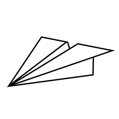 Kağıt uçak çizgisi resim simgesi beyaz arkaplanda izole.