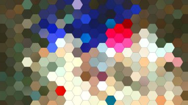 Altıgen mozaik desenli 4K soyut geometrik arkaplan.