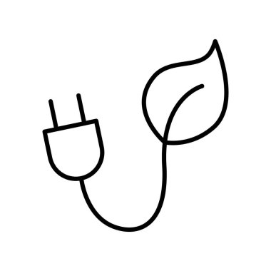 Eko Enerji Hattı Sanat Simgesi beyaz arkaplanda izole edildi. Sürdürülebilir Elektrik Konsepti, Asgari Enerji Sembolü.