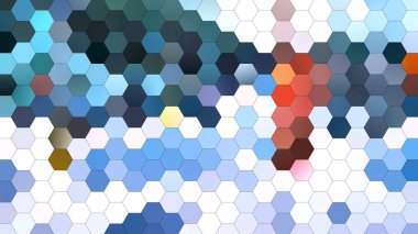 Altıgen mozaik desenli 4K soyut geometrik arkaplan.