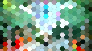 Altıgen mozaik desenli 4K soyut geometrik arkaplan.