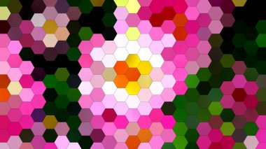 Altıgen mozaik desenli 4K soyut geometrik arkaplan.