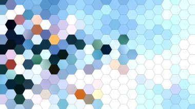 Altıgen mozaik desenli 4K soyut geometrik arkaplan.