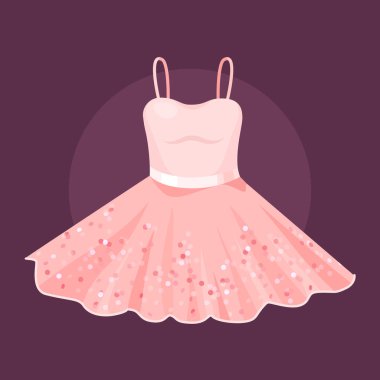 Koyu arka planda Parıldayan Şirin Pembe Bebek Elbisesi. Bebek kıyafetleri markalaşıyor.