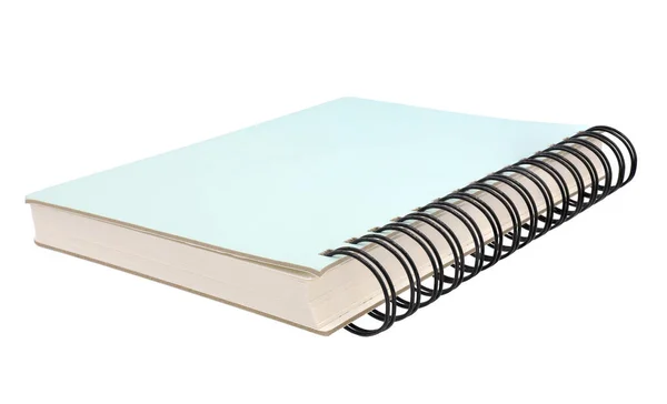 Cuaderno Espiral Verde Aislado Sobre Fondo Blanco — Foto de Stock