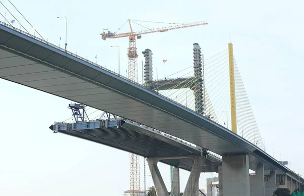 Suspension bridge uSuspension bridge under construction, Bangkok, Thailand.nder construction, Bangkok, Thailand.
