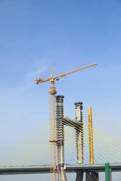 Puente Colgante Construcción Bangkok Tailandia — Foto de Stock