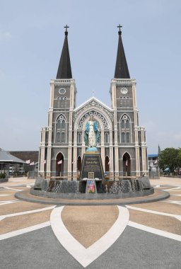 CHANTABURI THAILAND - 17,Apr, 2023 : Catholic church of Maephra Patisonti Niramon located in Chantaburi province Thailand. clipart