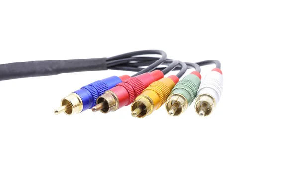 Multicolored Cable Connectors Isolated White Background — Stock Photo, Image