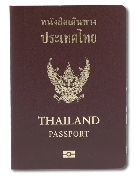 Pasaporte Tailandés Con Sombra Aislada Sobre Fondo Blanco —  Fotos de Stock