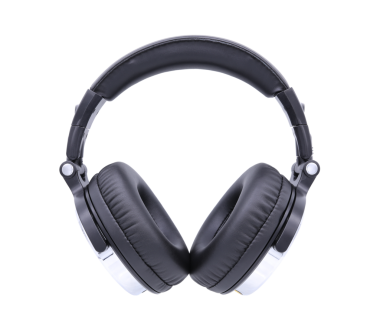 Şeffaf arkaplanda siyah kulaklık.