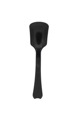 Şeffaf arkaplanda siyah plastik kaşık
