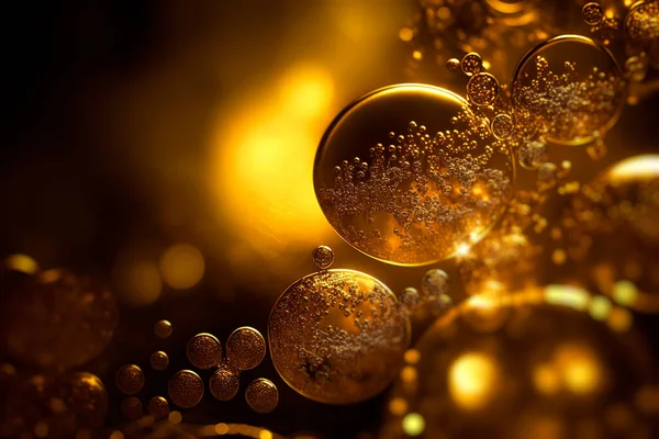 Greeting Season Ornate Gold Fantasy Christmas Concept Close Ornaments Gold — Stock Photo, Image