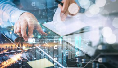 Blockchain and Networking, Business strategy,Business and economic growth on global business network, Data analysis of financial and banking, Stock, AI, Technology and data connection, Security.