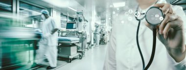 İnsan sağlığı sorununu çözmek için tıbbi teknoloji hizmeti, hastanede doktor, hemşire asistanı, laboratuvar araştırma ve geliştirme alanında uzman ekiple birlikte çalışan sağlık ve tıp doktoru. 