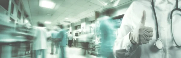Sucesso Médico Hospital Cirurgiões Terminar Operação Polegar Medical Conceito Saúde — Fotografia de Stock