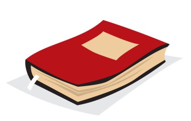 Koyu kırmızı kapaklı bir kitap..