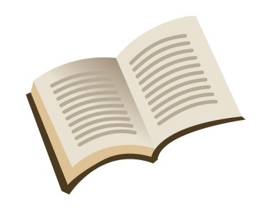 Açık bir kitap. İzole görüntü. Simge.