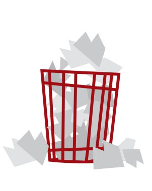 Çöp, çöp torbası. Çöp tenekesi. Çöp kovası atık dolu..