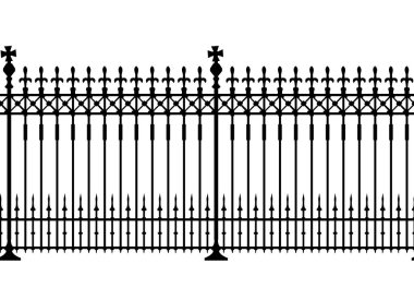 Viktorya tarzı demir çitler. Kusursuz dekoratif öge.