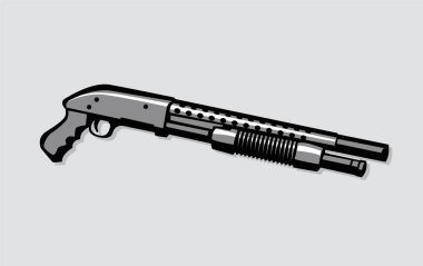 Special weapons. Police weapons. Shotgun. Stylized drawing. Vector image for illustrations. clipart