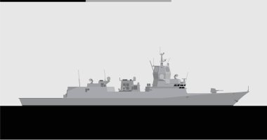 Fridtjof Nansen-class frigate. Royal Norwegian Navy. Vector image for illustrations and infographics clipart