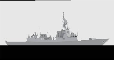 HMAS HOBART. Avustralya Kraliyet Donanması savaş destroyeri. Resimler ve bilgi grafikleri için vektör resmi