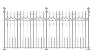 Viktorya tarzı nefis çitler. Viktorya Dönemi Çit Tarzı. Vektör klipsi sanatı. İllüstrasyonlar için vektör resmi.