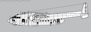 Fairchild AC-119K Stinger. Close air support gunship aircraft. Side view. Image for illustration and infographics. clipart