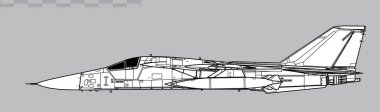 General Dynamics FB-111A. Stratejik bombacının vektör çizimi. Yan görüş. Resim ve bilgi grafikleri için resim.