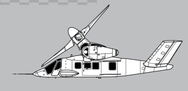 Bell V-280 Valor. Vector drawing of multirole tiltrotor aircraft. Side view. Image for illustration and infographics. clipart