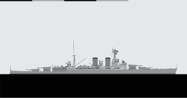 HMS Hood. Royal navy battlecruiser. Vector image for illustrations and infographics. clipart
