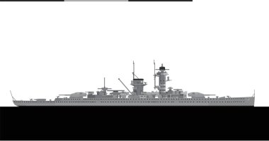 ADMIRAL GRAF SPEE 1936. German Kriegsmarine Deutschland class heavy cruiser. Vector image for illustrations and infographics. clipart