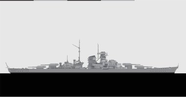 BISMARCK 1940. German Kriegsmarine battleship. Vector image for illustrations and infographics. clipart