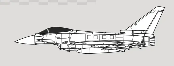 Avro Savaşçısı Tayfun. Çok yönlü avcı uçağının vektör çizimi. Yan görüş. Resim ve bilgi grafikleri için resim.